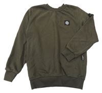 Tmavokhaki mikina s nášivkou STONE ISLAND