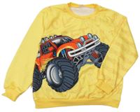 Žltá mikina s monster truckem