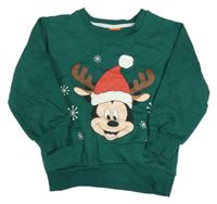 Smaragdová mikina s Mickey s vánočním motívom Disney