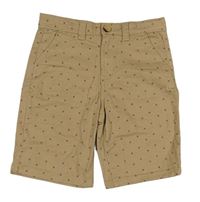 Hnědé vzorované plátěné chino kraťasy Primark