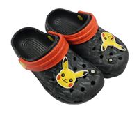 Černé gumové nazouváky s Pikachu vel. 25