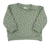 Svetlozelená bodkovaná á mikina H&M