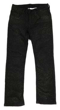 Černé třpytivé skinny kalhoty H&M