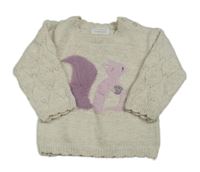 Béžový vlnený sveter s veverkou zn. Primark