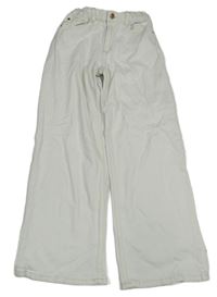 Bílé loose fit wide leg rifle H&M