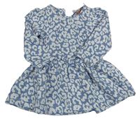 Modro-biele vzorované šaty Pusblu