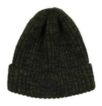 Khaki melírovaná rebrovaná pletená čapica s nášivkou George