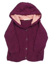 Vínový prepínaci sveter s kapucňou Lupilu