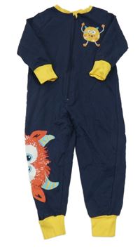 Tmavomodrý teplákový overal s příšerkami George