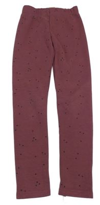 Vínové zateplené legíny se srdíčky Manor