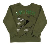 Khaki mikina s dinosaurom H&M