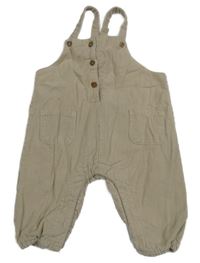 Béžové manšestrové podšité laclové kalhoty Zara