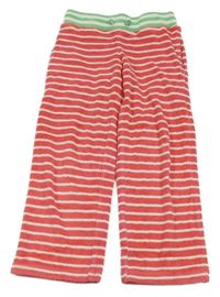 Jahodovo-biele pruhované froté tepláky Mini Boden