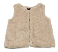 Pudrová kožušinová podšitá vesta Pocopiano