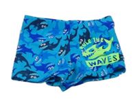 Modré nohavičkové plavky se žraloky Kiki&Koko