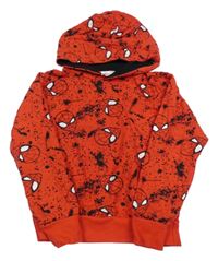 Červená skvrnitá mikina so Spidermanem a kapucňou Marvel