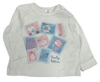 Biele tričko s obrázkami