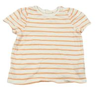 Bielo-marhuľové pruhované tričko H&M