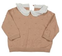 Staroružový bodkovaná ý sveter s golierikom George