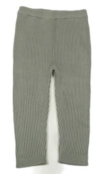 Khaki rebrované pletené tepláky George