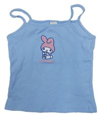 Modrý žebrovaný crop top s králíčkem C&A