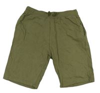 Khaki teplákové kraťasy