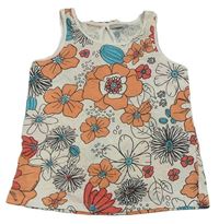Bílo-korálový květovaný top Matalan