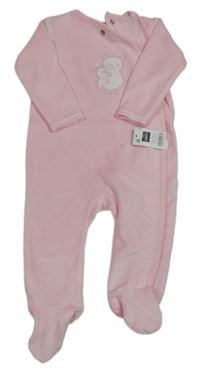 Světlerůžový sametový overal s medvědem Dunnes Stores