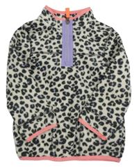 Smetanovo-sivá leopardí fleecová mikina zn. M&S