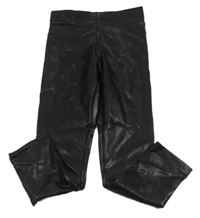 Černé koženkové legíny H&M