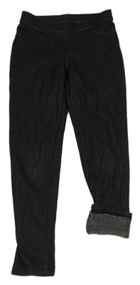 Černé zateplené tregíny riflového vzhledu C&A