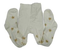 Bílé punčocháče se zlatými hvězdičkami 