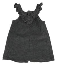 Tmavosivé prepínaci menšestrové šaty s volánikmi George