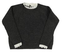 Antracitový sveter s golierikom Primark