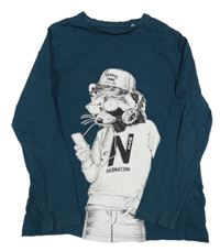 Petrolejové tričko s potlačou C&A