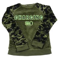 Khaki chlupaté pyžamové triko s nápisem Pep&Co