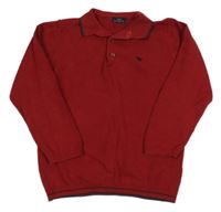 Rubínový ľahký sveter s golierikom Next