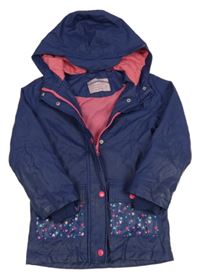 Tmavomodrá nepromokavá zateplená bunda s vreckami a kapucňou Impidimpi