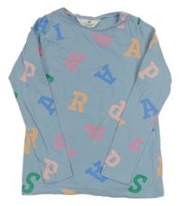 Svetlomodré tričko s barevnými písmeny H&M