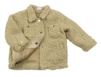 Béžová huňatá podšitá košeľová bunda s kapsičkami Pep&Co