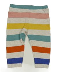 Béžovo-barevné pruhované úpletové tepláky John Lewis