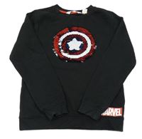 Černá mikina s Marvel a flitry H&M