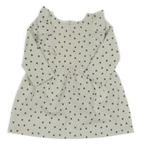 Biele vzorované šaty so srdiečkami a volánikmi Primark