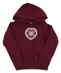 Vínová mikina so srdcem a kapucňou