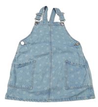 Světlemodré riflové laclové šaty s kvítky Primark