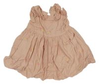 Meruňkové mušelínové šaty s výšivkami George