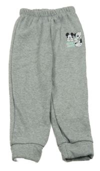 Sivé melírované tepláky s Mickeym