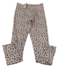 Nové - světlerůžovo-modré leopardí legíny dunnes