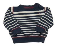 Tmavomodro-smetanový pruhovaný lehký svetr Rebel