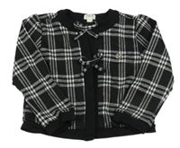 Černo-bílá kostkovaná propínací mikina River Island